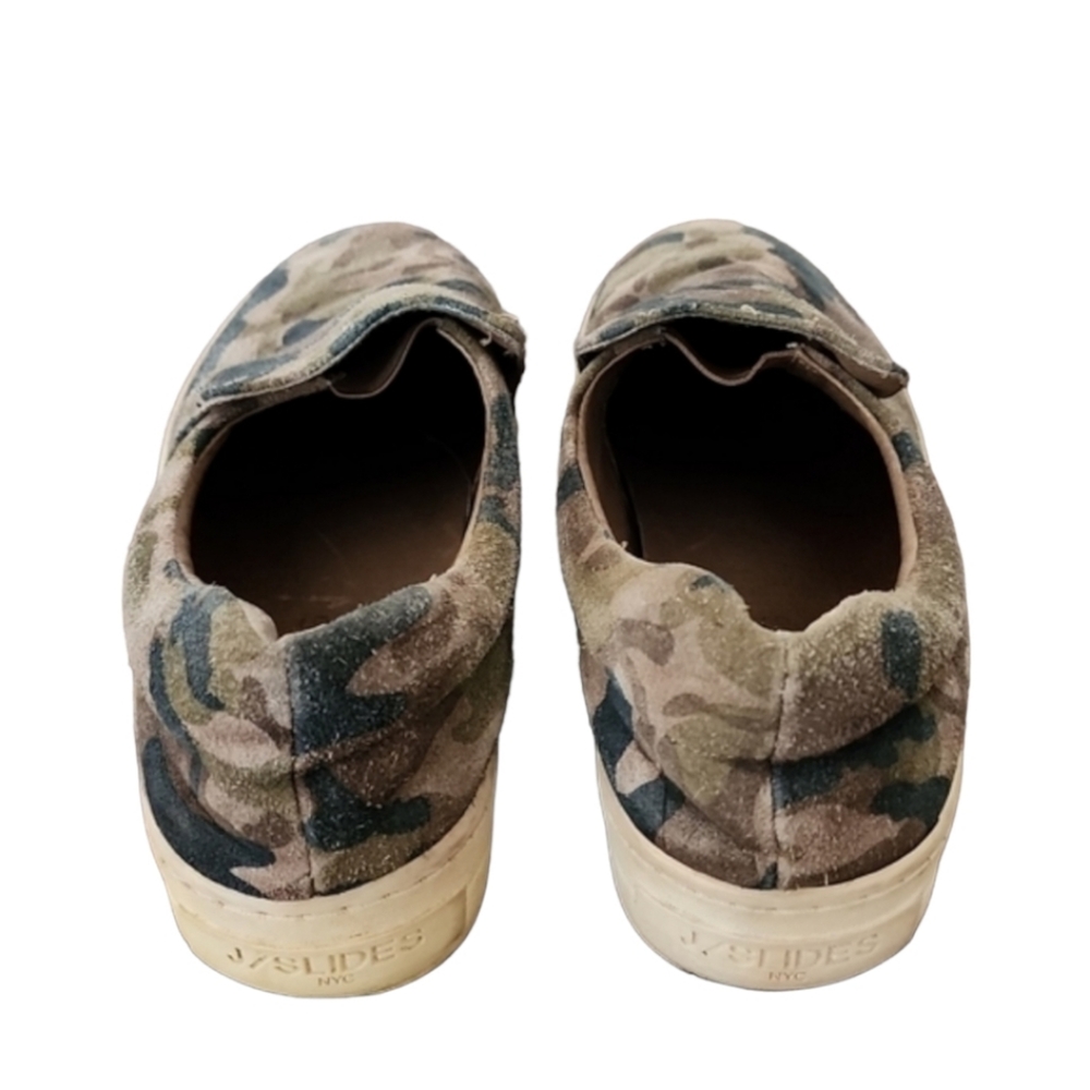 J/SLIDES NYC Harry Camo Suede Platform Sneakers 7 Slip On Washed Out Lived In - Picture 6 of 16